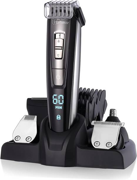 Hatteker Hair Clipper Beard Trimmer Kit for Men Cordless Hair Mustache Trimmer Trimmer 60 min Runtime 11 Length Settings