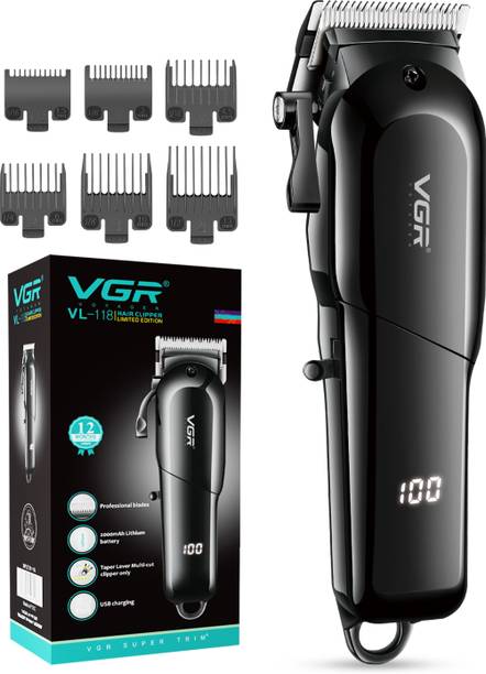 VGR V-118 Professional Hair Clipper with LED Display Trimmer 200 min Runtime 6 Length Settings