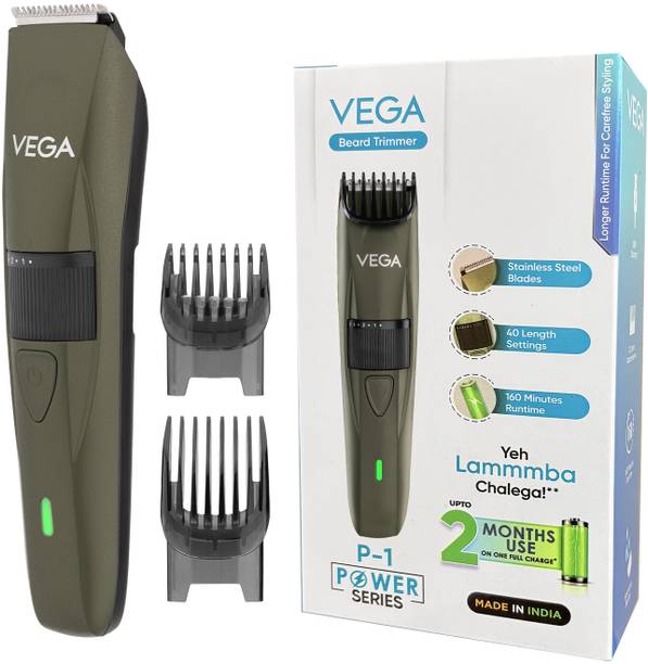 VEGA Power Series P-1 Beard Trimmer for Men Trimmer 160 min  Runtime 40 Length Settings