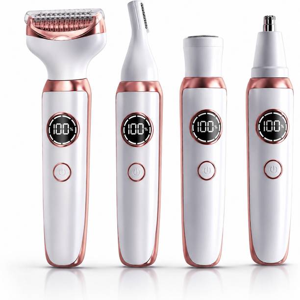 Misuhrobir 4-in-1 Rechargeable Women's Beauty Grooming Kit Fully Waterproof Trimmer 120 min  Runtime 4 Length Settings