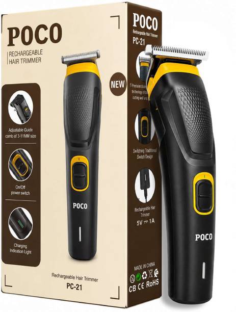 P0C0 PC-21 Fully Waterproof Trimmer 120 min  Runtime 5 Length Settings