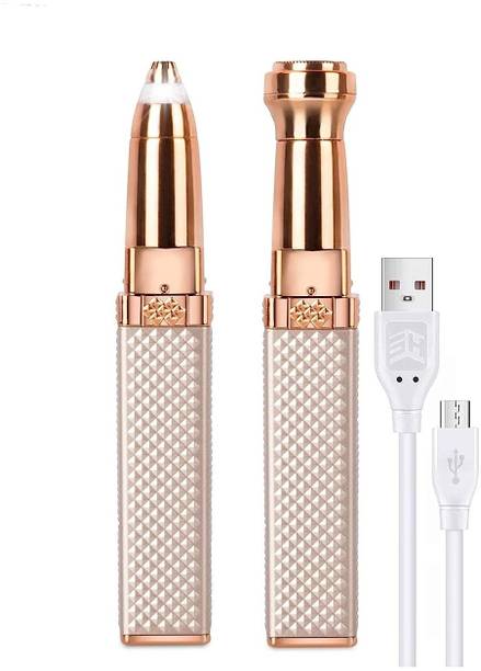 Dealdona Premium Rechargeable 2 in 1 Eyebrow Trimmer Face, Lips, Nose,facial Hair Removal Trimmer 90 min  Runtime 1 Length Settings