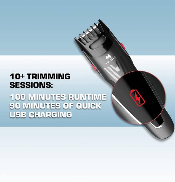HAVELLS BT5302 Trimmer 100 min Runtime 20 Length Settings  (Grey, Red)