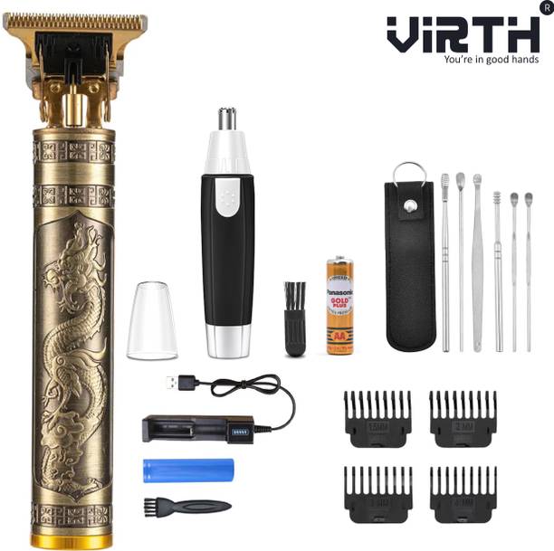 Virth Hair & Nose Hair Trimmer And Men's & Women Ear Cleaning Kit Trimmer 120 min  Runtime 0 Length Settings