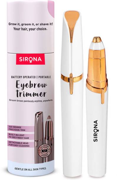 SIRONA Portable Electronic Eyebrow Trimmer Razor for Women Trimmer 120 min  Runtime 0 Length Settings
