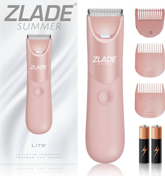 Zlade Summer Intimate Hair Removal Trimmer for Women | 2 AAA Battery Operated | Fully Waterproof Trimmer 120 min  Runtime 5 Length Settings