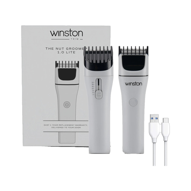 Winston Nut Groomer 1.0 Lite Rechargeable Waterproof Body and Ball Trimmer Body Groomer 200 min Runtime 7 Length Settings