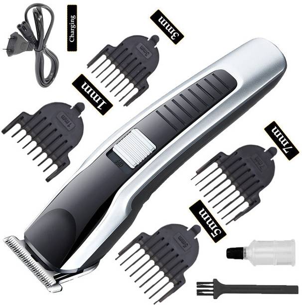 MynxeHTC Rechargeable AT-538 Cordless Professional Men's Electric 0-Cutting T-Blade Hair Fully Waterproof Trimmer 45 min Runtime 4 Length Settings