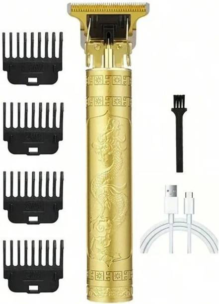 VELVIA T9 Vintage Professional Hair Trimmer For Men –Golden Body,Cordless Trimmer 90 min  Runtime 5 Length Settings