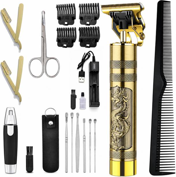 Virth 6 IN 1 Combo Hair Brush, 2Pcs Hair Razor & Nose Scissor, Ear kit & Nose & Beard Trimmer 120 min Runtime 0 Length Settings