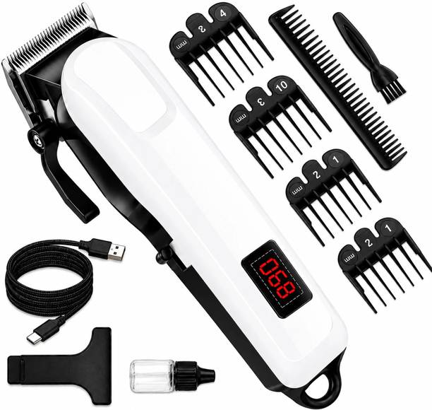 Zeno volt 809 Salon-Style Cordless Professonal TrimmerSkin-Friendly Blades Waterproof Trimmer 240 min Runtime 5 Length Settings White, Black
