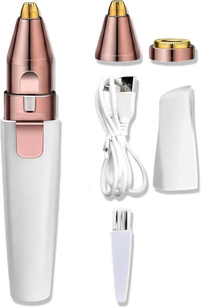 VAA-U Portable 2-in-1 Eyebrow Trimmer & Painless Facial Hair Remover with Light Trimmer 60 min Runtime 2 Length Settings