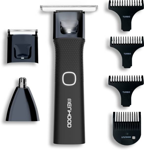 MENHOOD Grooming Trimmer Ultra For Men, Body, Beard, Ear&Nose Hair, Multi-Purpose 3 in 1 Fully Waterproof Grooming Kit 180 min  Runtime 3 Length Settings