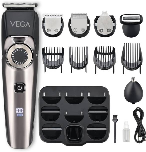 VEGA 9 in 1 Pro Multi Grooming Trimmer for Men, (VHTH-32) Trimmer 150 min  Runtime 40 Length Settings