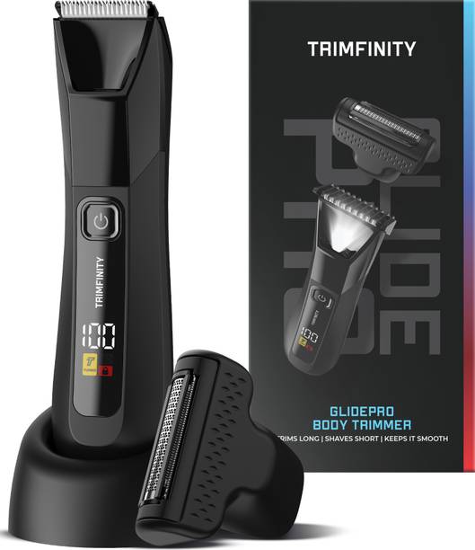 Trimfinty GlidePro Men’s Trimmer | Precision Beard & Body Trimmer with Foil Shaver Fully Waterproof Trimmer 60 min  Runtime 2 Length Settings