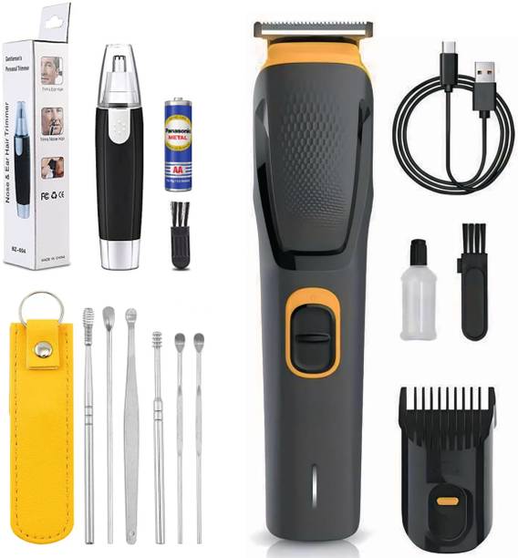 Virth Best 3 In1 Combo Grooming Kit Men's & Women's Ear Cleaning Kit with Nose & Beard Trimmer 90 min  Runtime 1 Length Settings