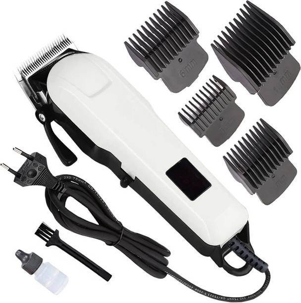 KEMW Professional Electric Corded Hair Clipper & Beard Trimmer Razor With LED Display Stainless steel blade (Premium Quality & Performance Enhanced Version) Runtime: 0 min Body Groomer for Women Fully Waterproof Trimmer 90 min  Runtime 4 Length Settings