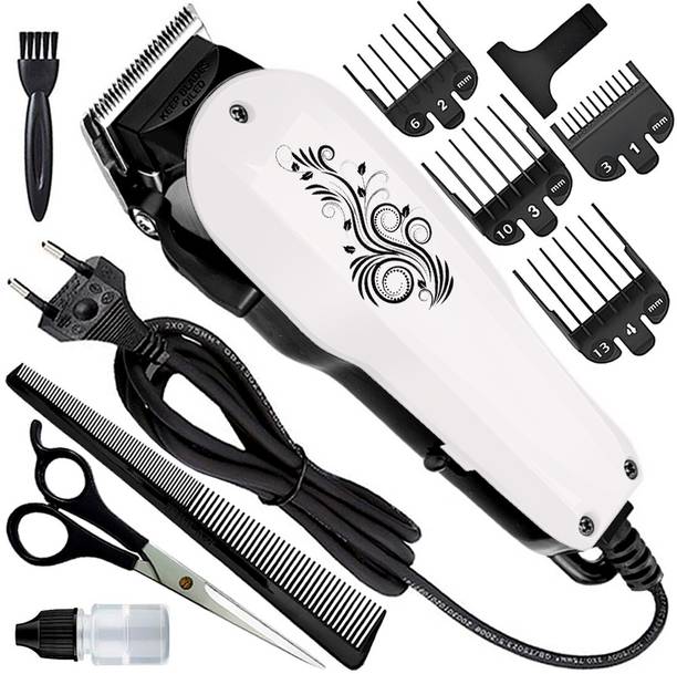 QGS Titanium Wired U4 Professional Hair Clipper Electric Low Sound Beard Moustache Trimmer 0 min  Runtime 8 Length Settings