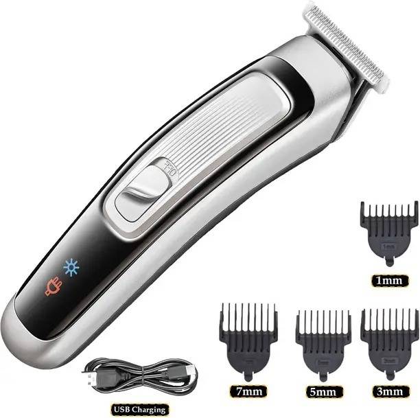 Zike AT 509_ Popular Hair Trimmer, Push Button Design Household Men Electric Cordless Fully Waterproof Trimmer 45 min Runtime 4 Length Settings