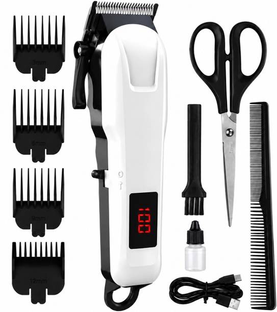 CLINLINSO 809 Hair Clipper Machine with LED Display, 4 Guide Combs & USB Charging Fully Waterproof Trimmer 240 min Runtime 5 Length Settings