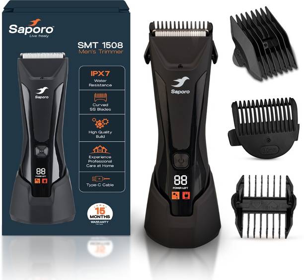 SAPORO Cordless Multi Trimmer for Men Fully Waterproof Trimmer 120 min Runtime 4 Length Settings