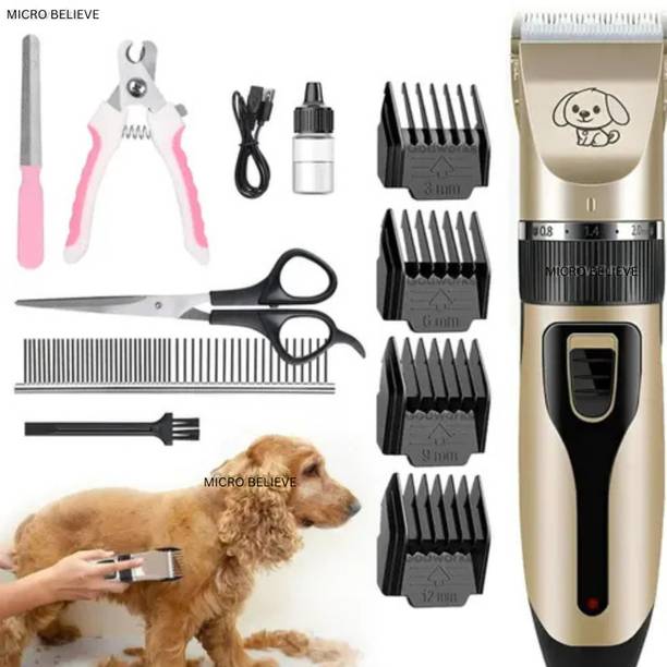 FESHINNEST Dogs & Cats, Rabbit Grooming Machine Wireless Rechargeable, Low Noise, Clippers, Gold Pet Hair Trimmer