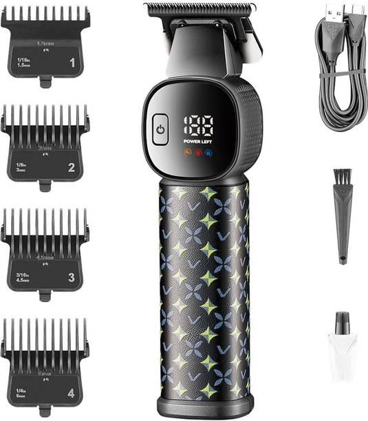 VGR Saloon B Professional Hair Trimmer Ceramic Blades with LED Display 1500mAh Battery Trimmer 220 min  Runtime 4 Length Settings