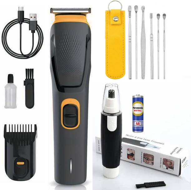 Virth Portable Stylish Men's Grooming Kit Ear Cleaning Kit, Nose Hair, Ear Hair Beard Trimmer 90 min  Runtime 0 Length Settings