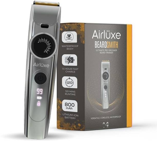 AIRLUXE Ultimate Pro Groomer Beard Trimmer for Men Fully Waterproof Trimmer 120 min Runtime 1 Length Settings