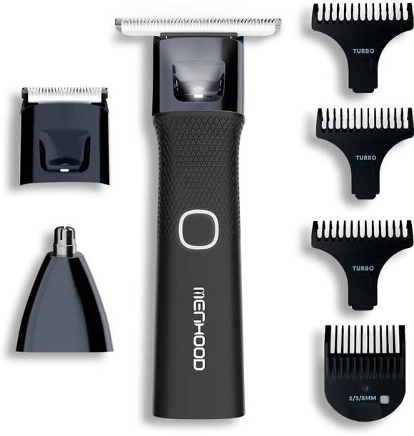 MENHOOD Grooming Trimmer Ultra For Men, Body, Beard, Ear&Nose Hair, Multi-Purpose 3 in 1 Fully Waterproof Trimmer 180 min  Runtime 3 Length Settings