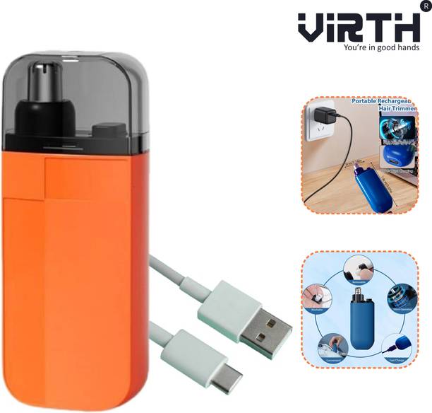 Virth Portable Electric Nose Hair Trimmer Home Use Detachable head Trimmer 120 min  Runtime 0 Length Settings
