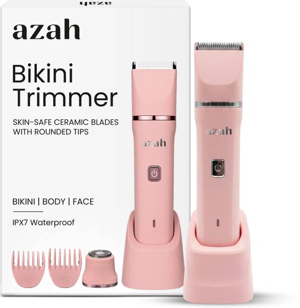 AZAH Rechargeable Bikini Trimmer for Women | Multipurpose Body & Intimate Trimmer 120 min  Runtime 4 Length Settings