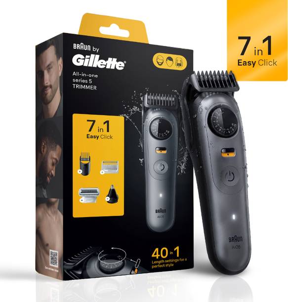 Gillette AIO5 Trimmer 120 min Runtime 40 Length Settings