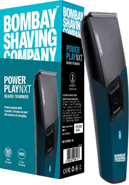BOMBAY SHAVING COMPANY Power Play NXT 9 Weeks of trim, 90 mins run time, Type C, Self sharpening blades Trimmer 90 min  Runtime 6 Length Settings