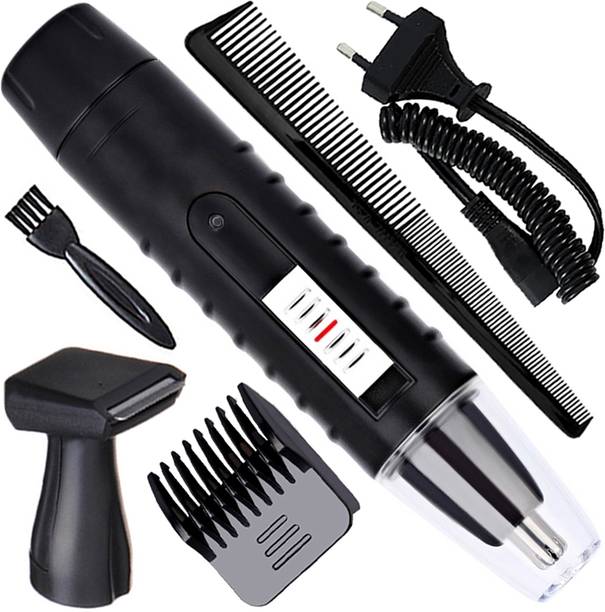Groomic 2in1 A2 New Powerful Ear Nose Trimmer Fast Charging Beard Moustache Hair Clipper Fully Waterproof Grooming Kit 120 min  Runtime 4 Length Settings