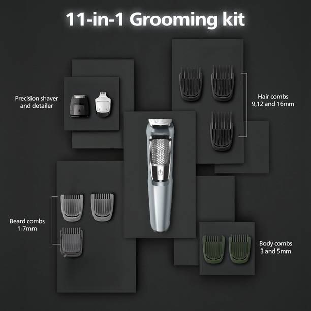 PHILIPS PHILIPSMG3760/ Fully Waterproof Trimmer 75 min  Runtime 9 Length Settings