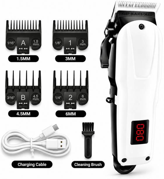 MynxeHTC High-Speed Motor Ensures Powerful Cutting for Every Hair and Beard Grooming Need Fully Waterproof Trimmer 240 min Runtime 5 Length Settings