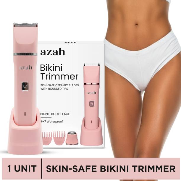 AZAH Rechargeable Bikini Trimmer for Women | Multipurpose Body & Intimate Trimmer 120 min Runtime 4 Length Settings