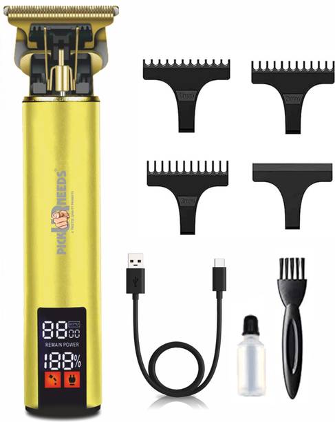 Pick Ur Needs Professional Rechargeable T-Blade Beard Hair Trimmer/Clipper 3 Mode LCD Display Shaver For Men