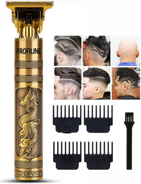 Profiline Vintage T9 Cordless 0mm Professional Hair Clippers Electric Trimmers USB Men's Trimmer 60 min  Runtime 4 Length Settings
