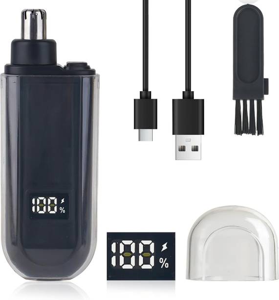 ZODZE Mini Nose and Ear Hair Trimmer for Men, Nose Trimmer Clipper with LED Display Fully Waterproof Trimmer 45 min Runtime 1 Length Settings