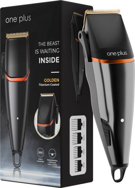 One Plus OP 971 Cordless Professional Hair Clipper Titanium coated blade Trimmer 150 min  Runtime 12 Length Settings