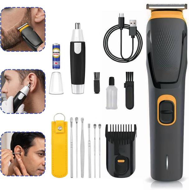 Virth Men's Personal Nose hair Trimmer With Ear Cleaning Set & Beard Hair Cutter Trimmer 90 min Runtime 0 Length Settings