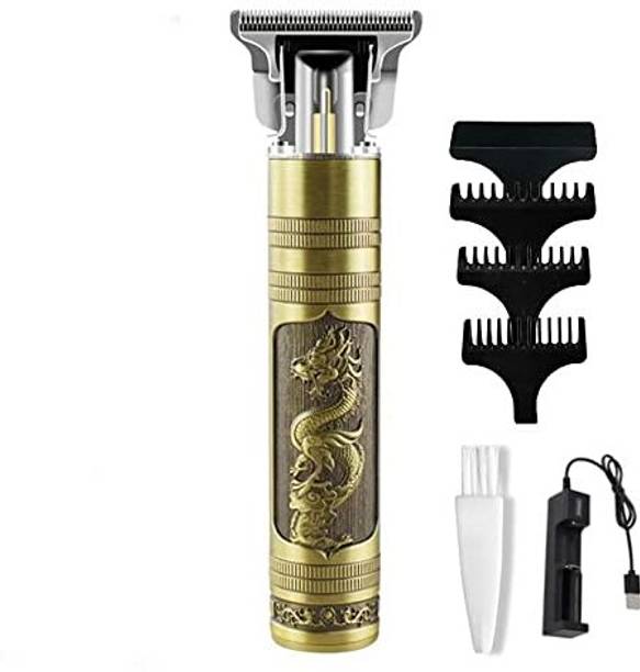 UZAN Golden Metal Body Professional Rechargeable Men Cordless Hair Clipper Trimmer 90 min  Runtime 4 Length Settings