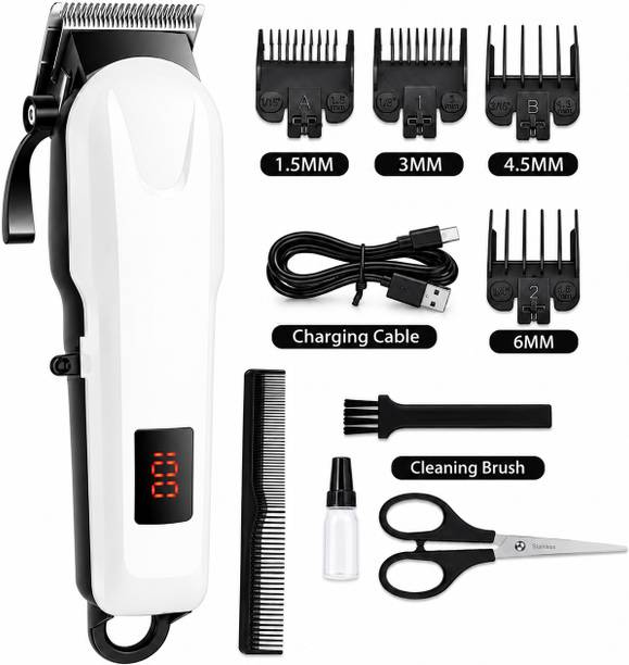CLINLINSO 809 Professional Hair Clipper for Men with LED Display, USB Rechargeable Fully Waterproof Trimmer 240 min  Runtime 5 Length Settings