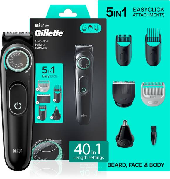Gillette AIO3 Trimmer 50 min Runtime 40 Length Settings