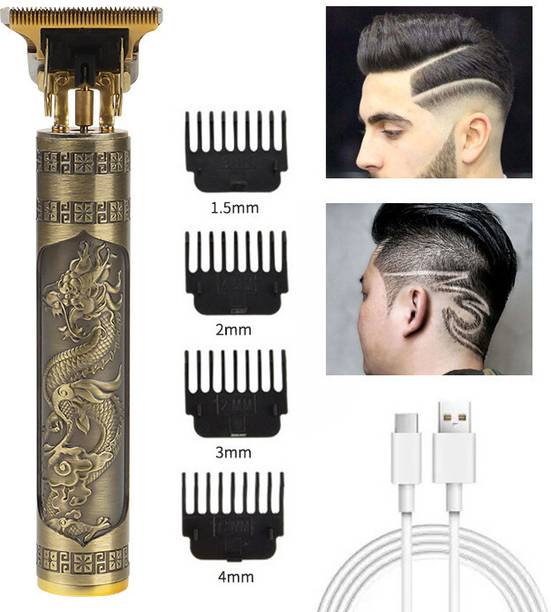 GETTRADE Professional Vintage T9 Hair Trimmer Clipper T-Shape Design & Dragon Style G100 Trimmer 60 min  Runtime 4 Length Settings