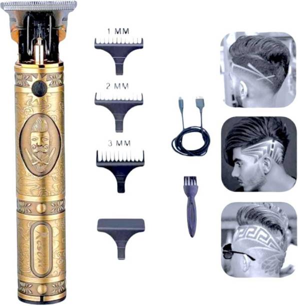 HAMOFY Professional Golden t99 Trimmer Haircut Grooming Kit Metal Body Rechargeable 11 Grooming Kit 12000 min  Runtime 8 Length Settings