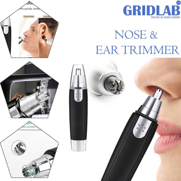Gridlab Ear and Nose Hair Trimmer - Facial Hair Clippers for Men and Women Trimmer 70 min  Runtime 0 Length Settings