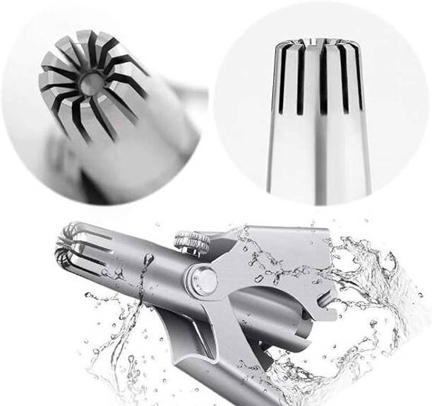 TRINGDOWN Manual Nose Ear Hair Trimmer Portable Stainless Steel Nose Hair Remover Trimmer 0 min  Runtime 5 Length Settings